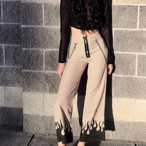 valfre flame orange plaid pants / trousers !!